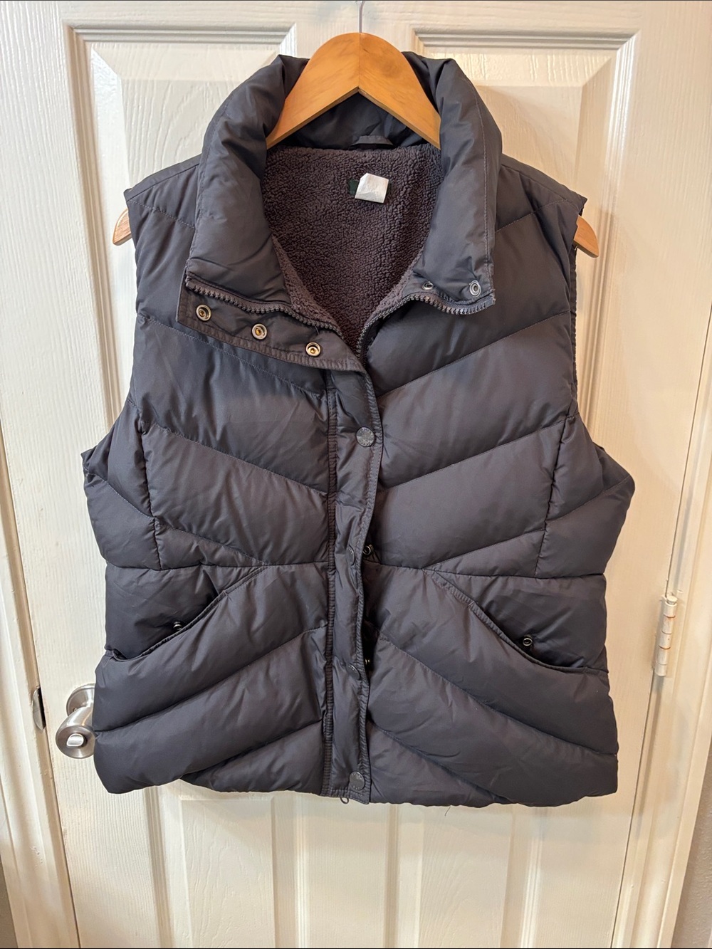 J. Crew Quilted Puffer Vest in Dark Gray